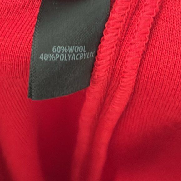 ST JOHN Wool Blend Wide Leg Red Trouser Pant Large - Picture 7 of 7